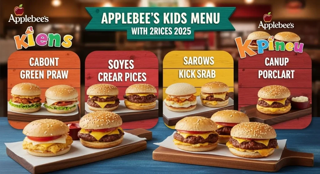 Applebees Kids Menu with Prices