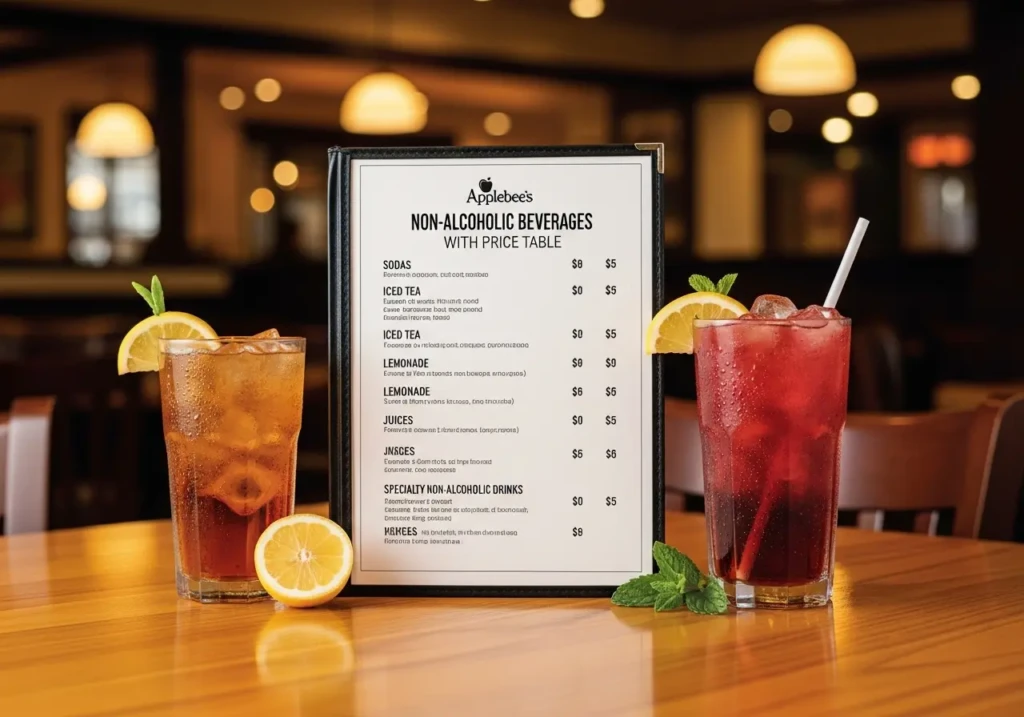 applebees non alcholic beverages menu