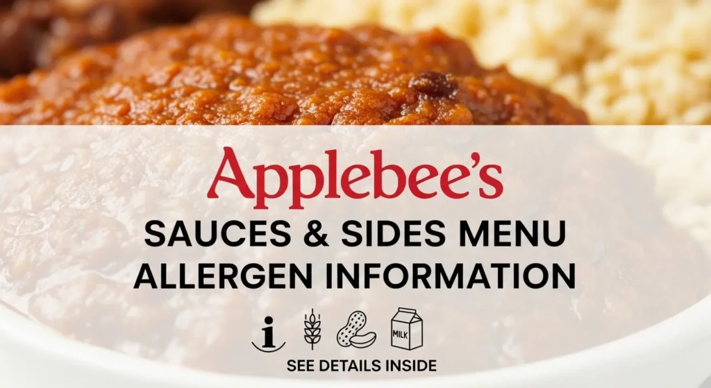 Applebees Sauces & Sides Menu Allergen Information